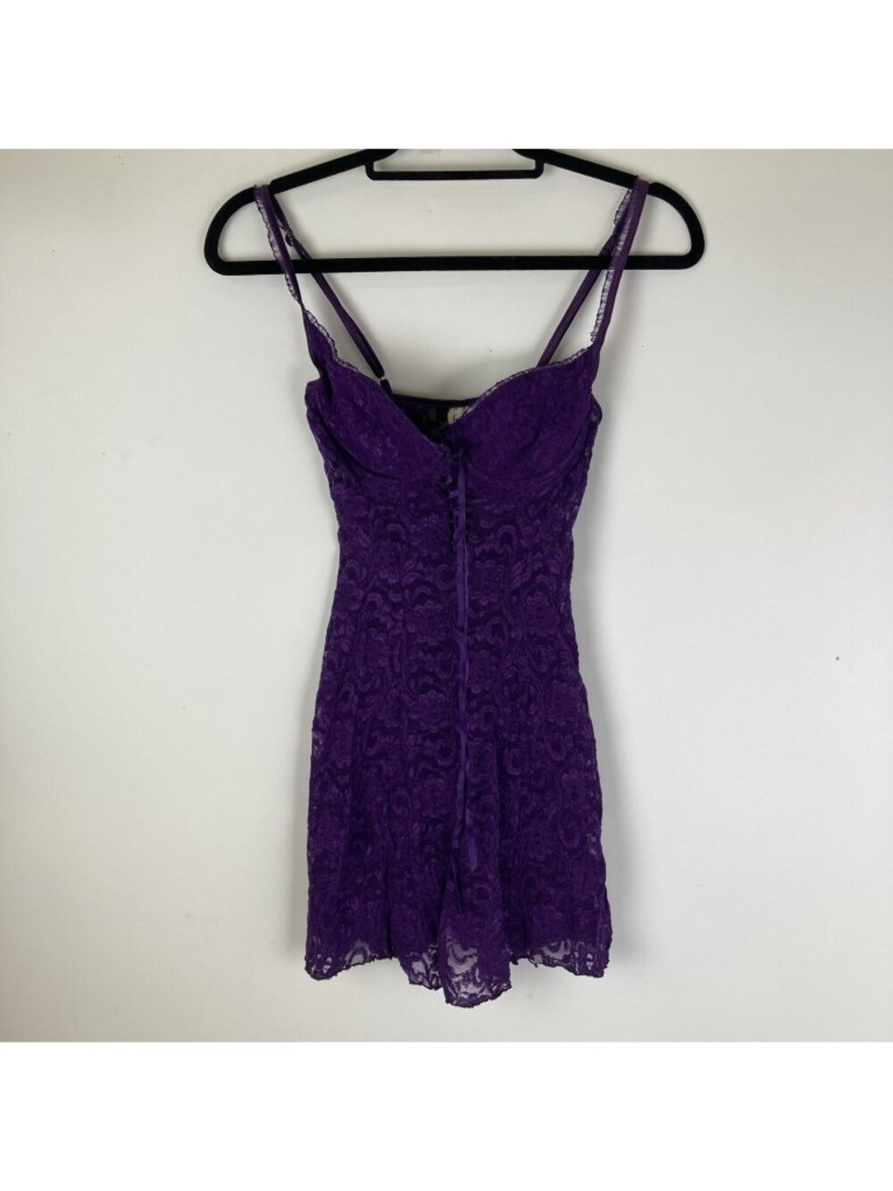 Vintage Y2K Fredericks Of Hollywood Corset Style Cami Slip Size Small Goth Lace